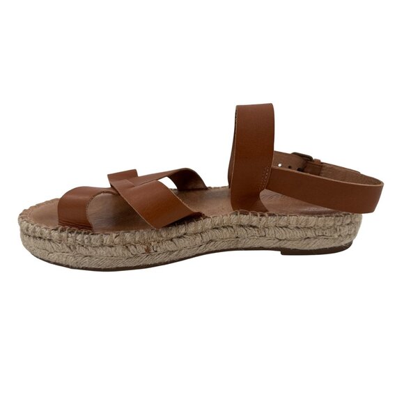 Madewell The Malia Espadrille Sandal Womens Leather Brown size 9 - Picture 2 of 8